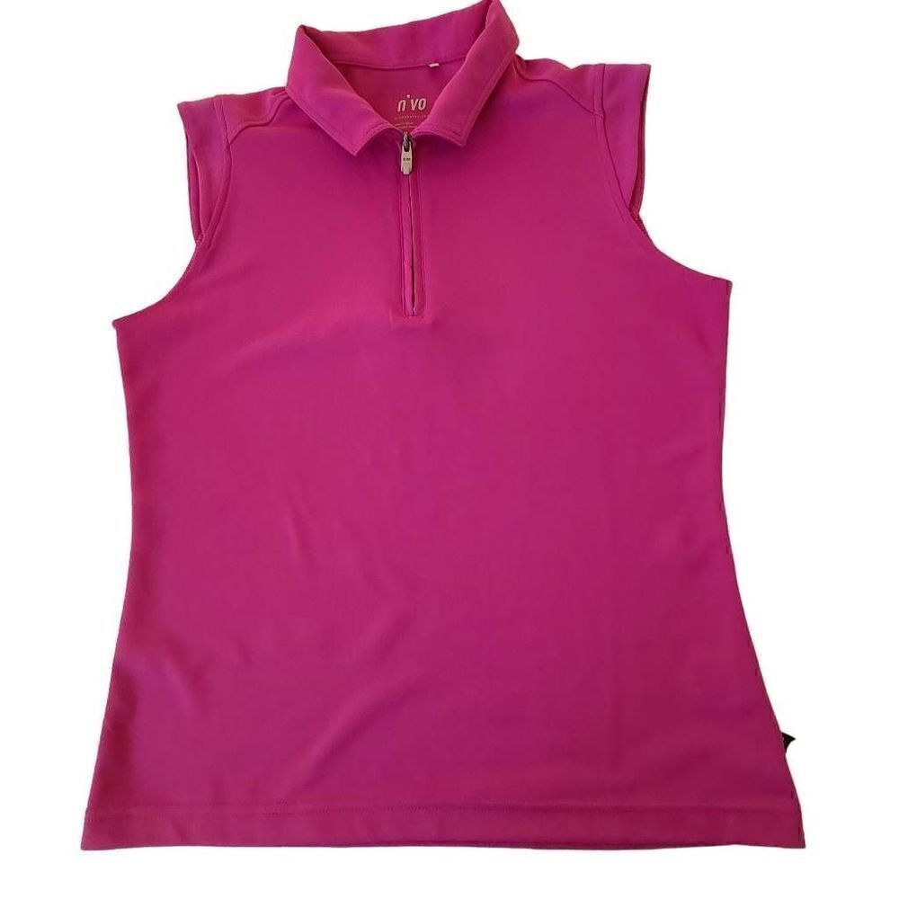 NiVO Womens Magenta Sleeveless Sports Sun Protection Polo Small